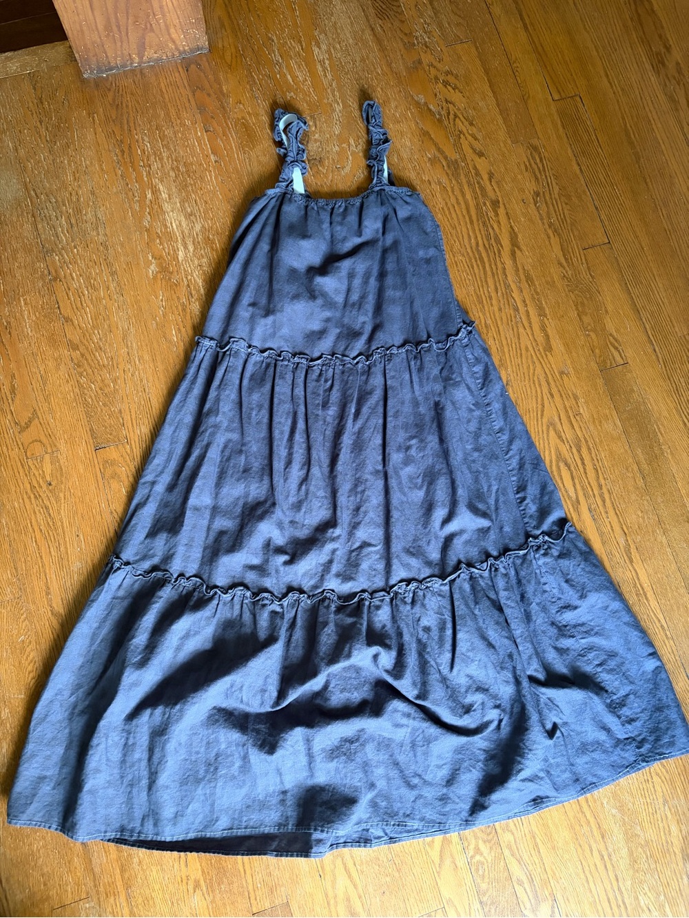 Charlie Holiday Hand-Dyed Tiered Maxi Dress Size 8 Buffalo Check